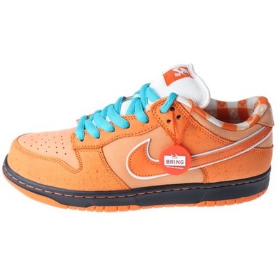 NIKE SB X CONCEPTS DUNK LOW OG QS ORANGE LOBSTER CONCEPT CUT SNEAKERS US9 Used 3