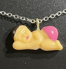 Child  s Pink Baby Girl Big Sister 19  Silver Plated Necklace