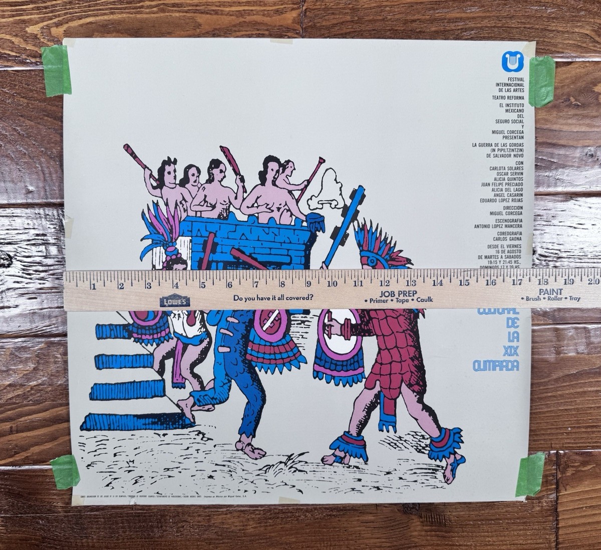 Vintage 1968 Mexico Olympics Poster International Arts Festival