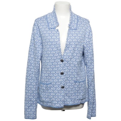 Rose Bud, Strickjacke, Damen, Größe: M, Blau/Weiß, Baumwolle, Print #rkD