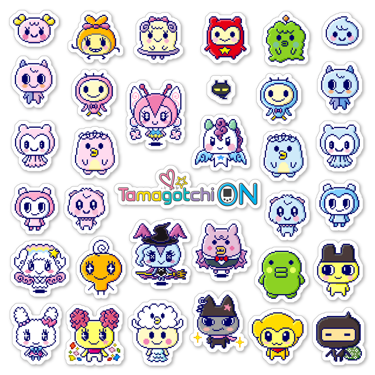 Tamagotchi On Stickers Fairy & Magic Pixel Art 34 Sticker Pack | eBay