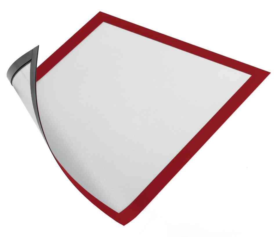 Pochette aimantée A4 rouge DURABLE AFRAME pour stopper les feuilles volantes sur tableau métallique