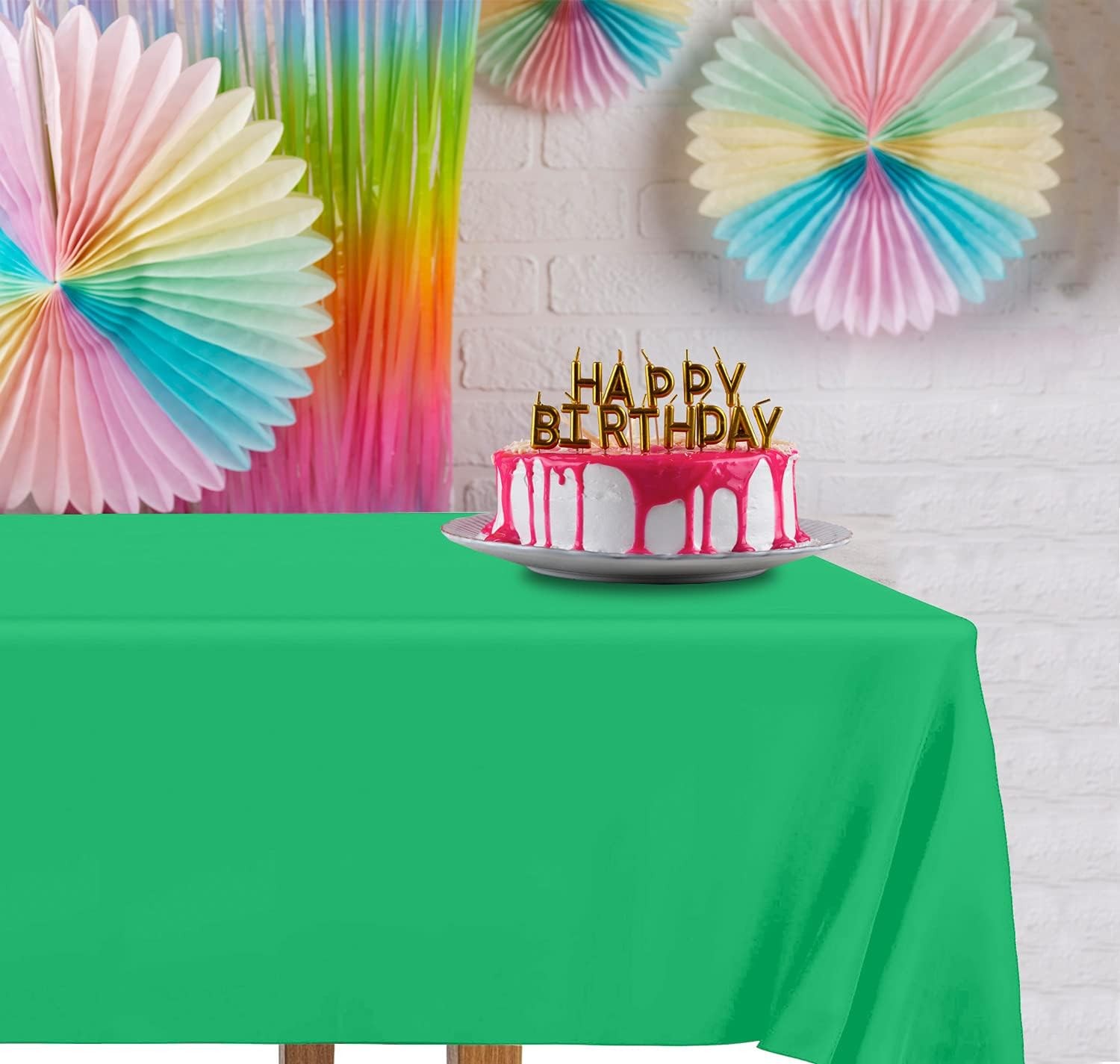 DecorRack 2 Rectangular Tablecloths BPA-Free Plastic, 54 x 108 2 Pack, Green 