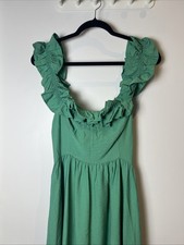 NEW LOOK - TIE BACK MIDI DRESS - SIZE 10 - GREEN