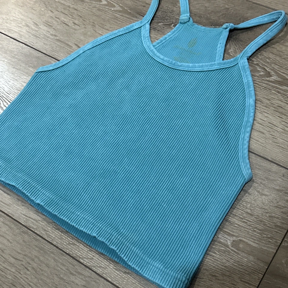 Camiseta sin mangas recortada acanalada FP Movement Free People Happiness Runs para mujer M/L azul Foto 4 de 4