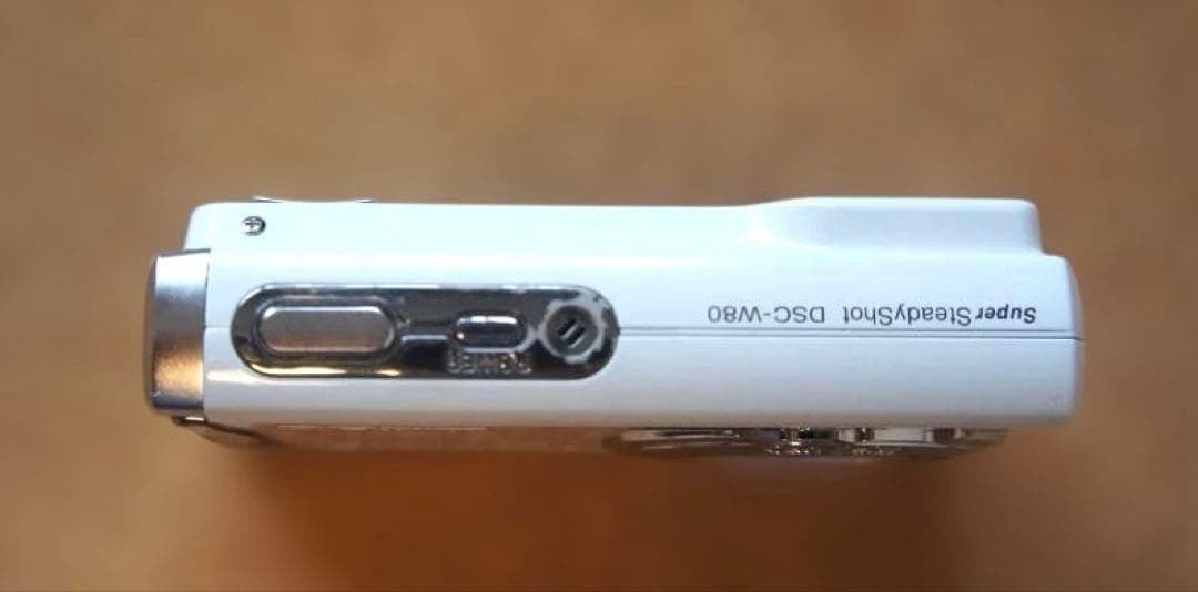 Sony DSC-W80 White 7.2MP Digital Camera Cyber-shot used w/ Battery