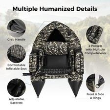 GAINOOM V-Shaped Inflatable Float Tube Fishing Float Tube w/ Rod Holder