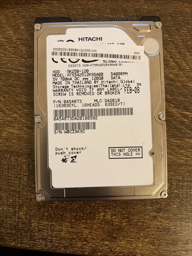 Hitachi 5k250-120 2.5 Zoll SATA Festplatte 120 GB