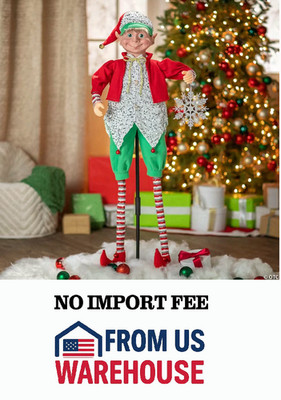 4 1/4 ft. Animated Standing & Dancing Elf Christmas Decoration, Free Shipping US
