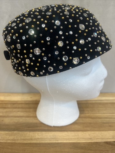 VtG Rare Frank Olive Private Collection Wool & Rhinestone Gold Silver Detail Hat - Picture 5 of 16