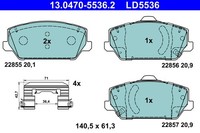 Bremsbelagsatz FÜR Hyundai I30 (Pde, Pd, Pden) - Ate 13.0470-5536.2