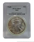 PCGS MS69 2002 W West Point American Silver Eagle Fine Silver US Coin