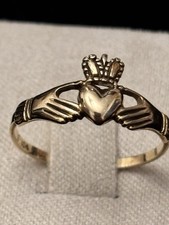 Vintage 10k Yellow Gold Irish Claddagh Love Friendship Ring Size 6.5