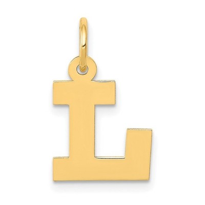 10K Gelbgold kleiner Block Initiale L Charm