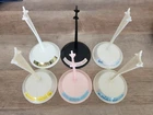 6 Mattel Barbie Doll Straddle Stands Vintage Lot