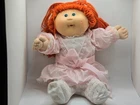 Vintage Cabbage Patch Kids Doll Red Hair Blue Signature Pink Dress Original Outf