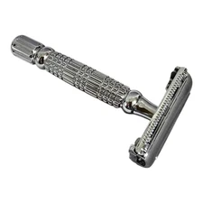 Classic Butterfly Twist to Open Double Edge Safety Razor Chrome Finish NEW