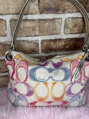 Coach Poppy Signature Canvas Dream C Scribble Print Hippie Handbag