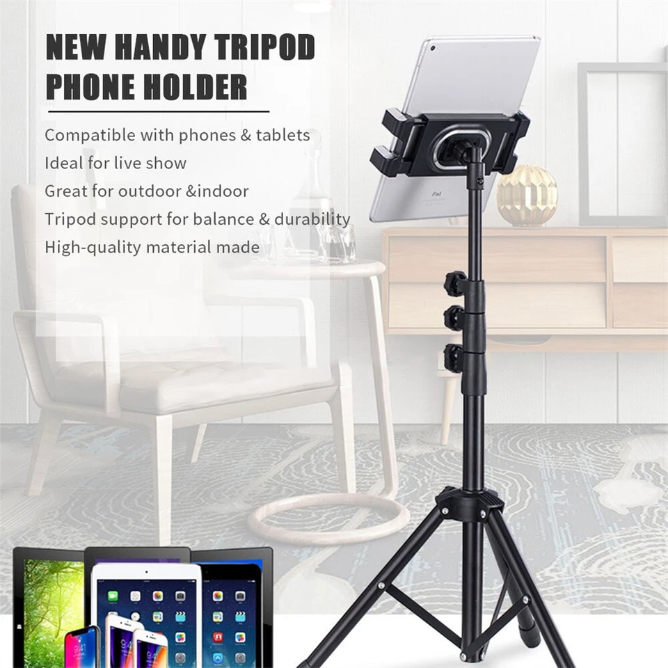 53" Heavy Duty Universal Floor Tablet TripodStand Adjust for iPad Pro 4.7-12.9"↟ - Image 4 of 4