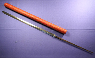 ◎JUL77 Antique Japanese Sword Signed but cannot read Yari Blade and saya