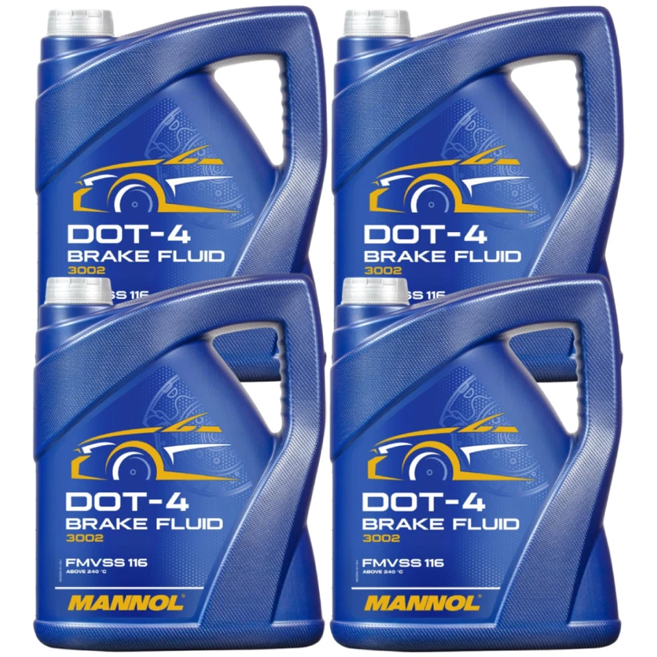 4x 5L Bremsflüssigkeit MANNOL DOT-4 Bremse Brems Flüssigkeit DOT4 ISO 4925