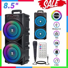 Portable 8.5" Party Speaker Bluetooth Speakers w/ Microphone For Singing Dancing