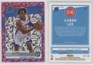 2020-21 Panini Donruss Optic Rated Fast Break Pink Prizm /20 Saben Lee Rookie RC