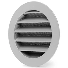 calimaero® WSGG 4" Inch Gray Round Metal Air Vent Grill Cover Flat Louver w
