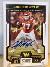 2023 Panini Score Football Signatures #300 Andrew Wylie Auto