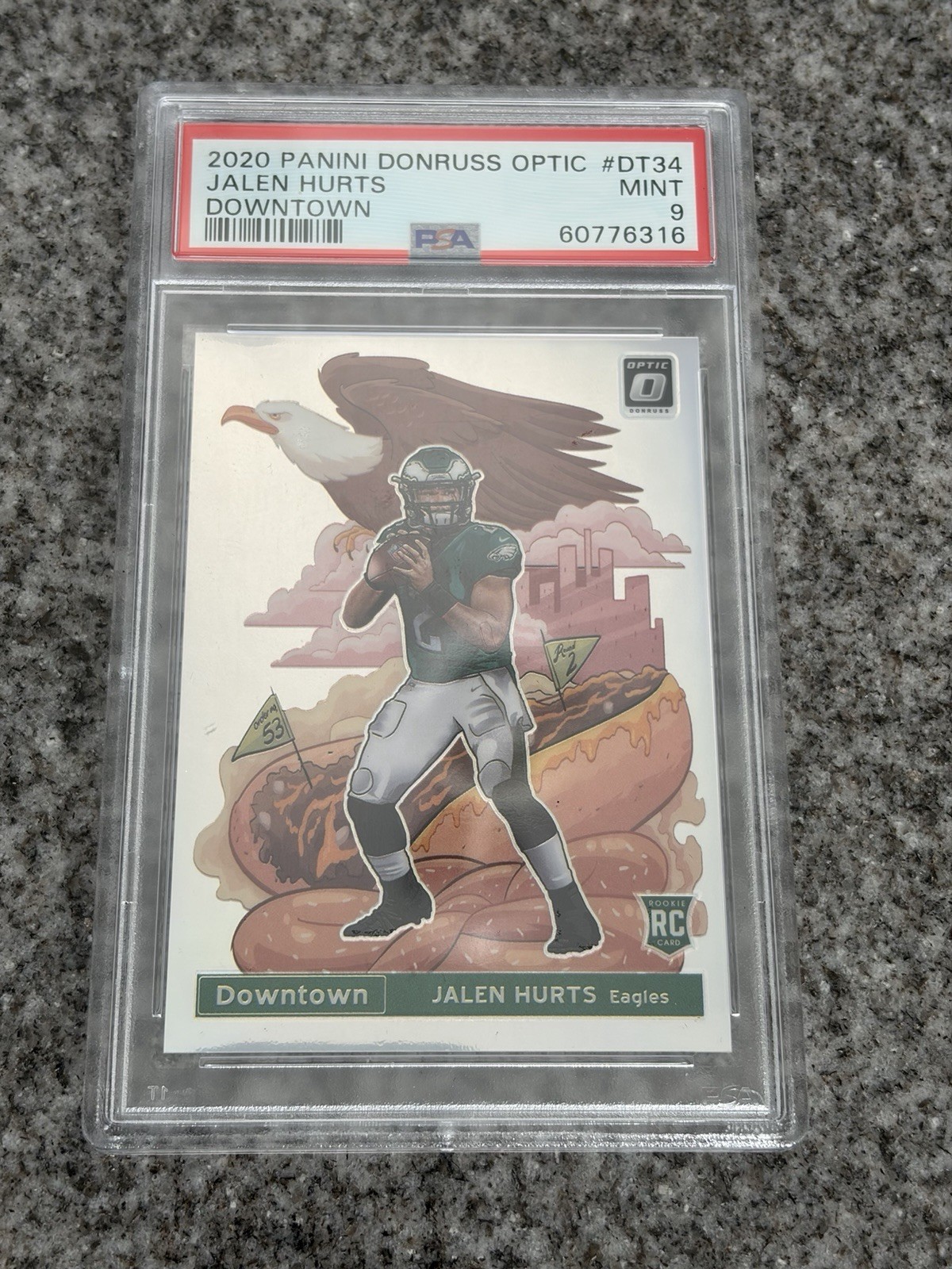 2020 Panini Donruss Optic Downtown Jalen Hurts DT-34 RC PSA 9 Eagles