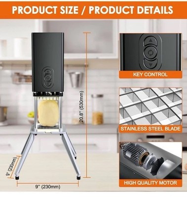 Sixrari  Electric French Fries Cutter, Professional Commercial and Home Use