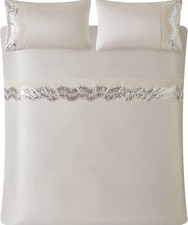 Image of Amanda Holden Lucille King Size Blush Duvet Cover and 2 Pillowcases Set New