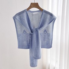 Stola Donna Uncinetto Maglia Colletto Falso Gilet Sciarpa Chic