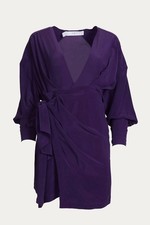Iro Inima Draped Silk Wrap Dress Purple