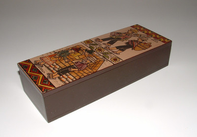 Wood Box w/Lid, Tabla de Sarhua Boards Sarhua Peru, Age Unknown, pre-owned