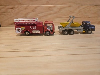 Vintage Diecast Fire Truck & Construction Dump Truck Lot - 112 Emergency