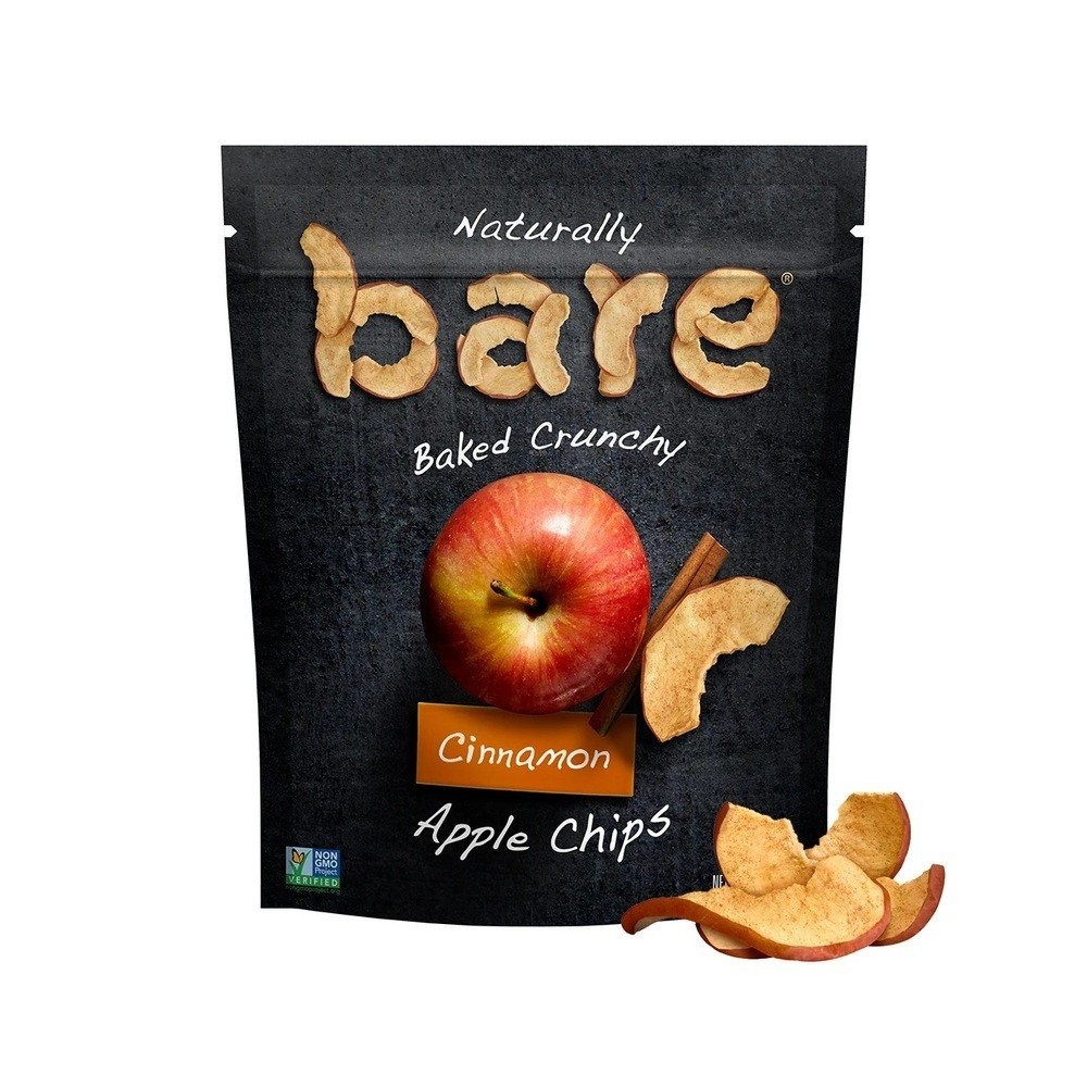 Органические запеченные яблочные чипсы Bare Fruit с корицей, пакет 3 унции