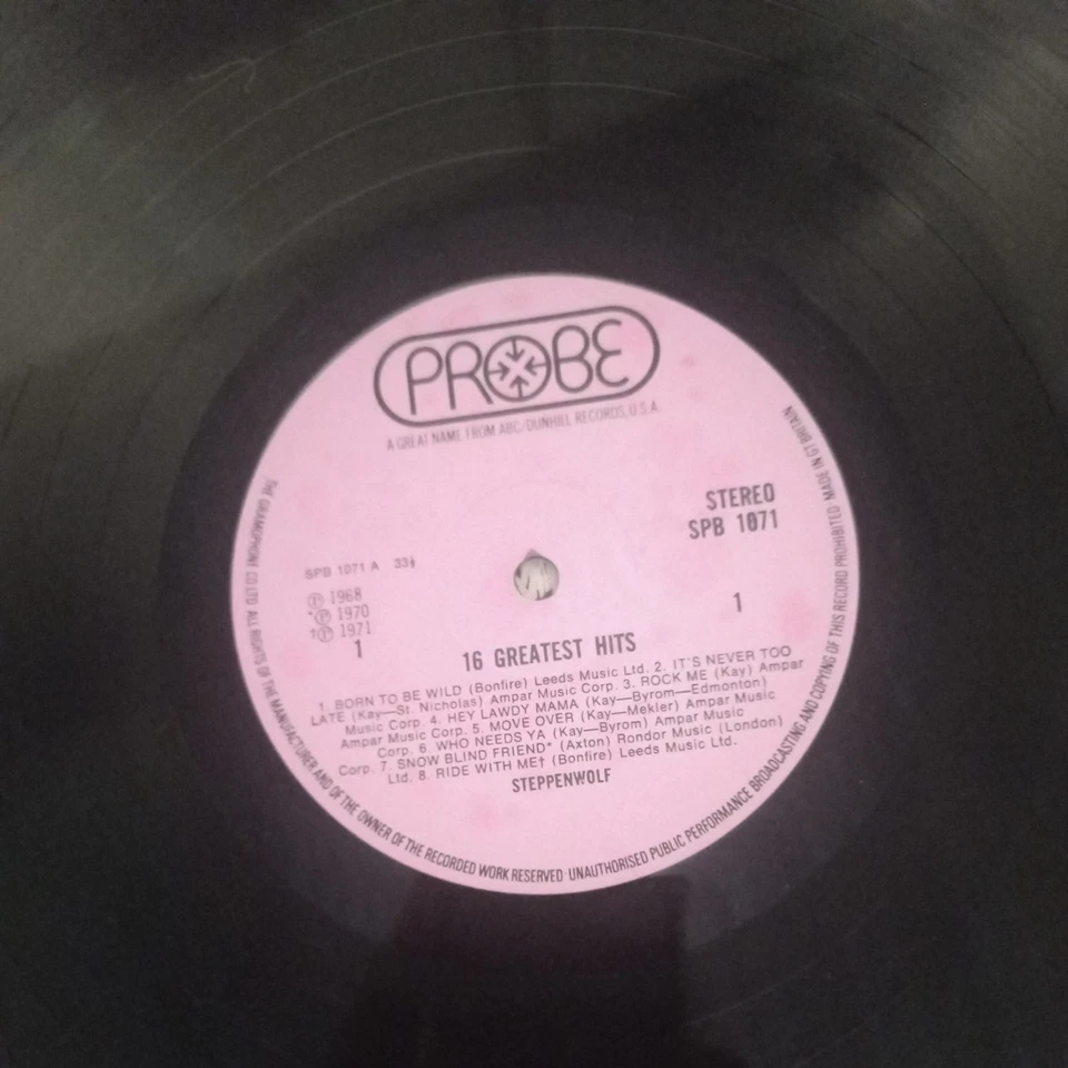 STEPPENWOLF- 1 GREATEST HITS- VINYL LP A1 B1 EXCELLENT VINYL - Image 4 of 4