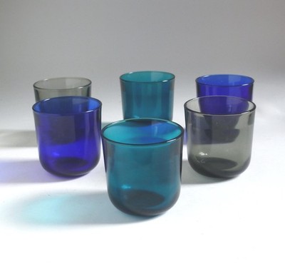 Kaj Franck Vintage Fasetti farbige Tumbler Gläser x 6 Nuutajarvi, Finnland 1964
