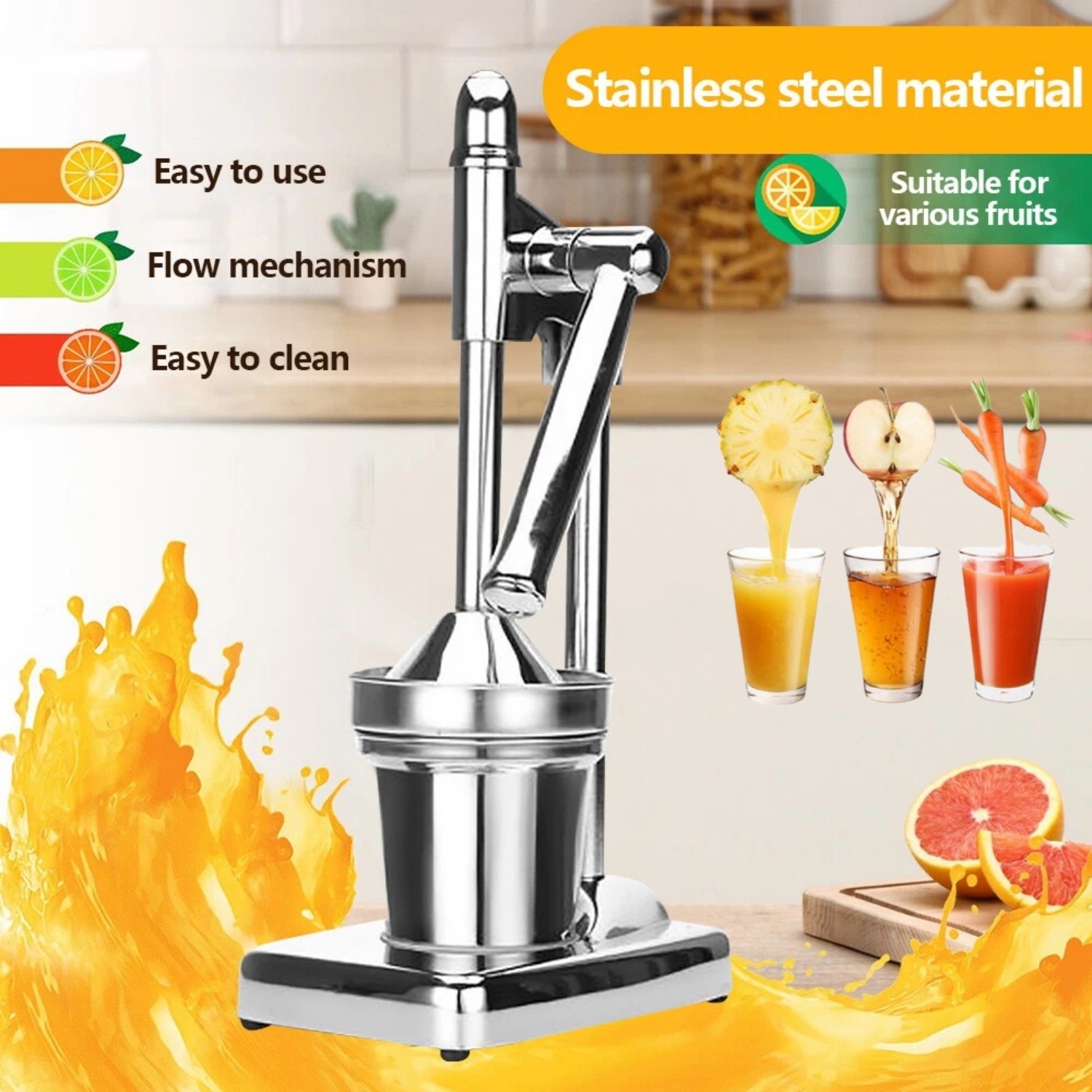 Citrus Juicer Hand Press Lemon Orange Presser Fruit Manual Squeezing Machine