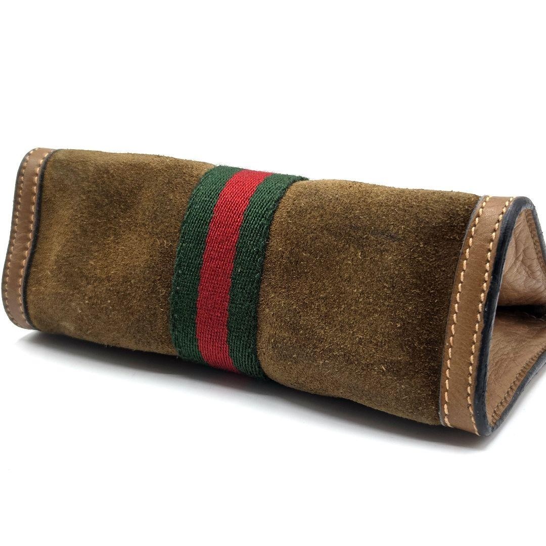 [Authentic Used] GUCCI Solid Sherry Line Suede Br… - image 6