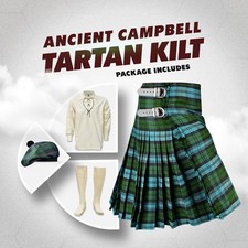 Men s Scottish Highland 5 Piece Kilt Package Set Traditional Tartan Kilt Outfit