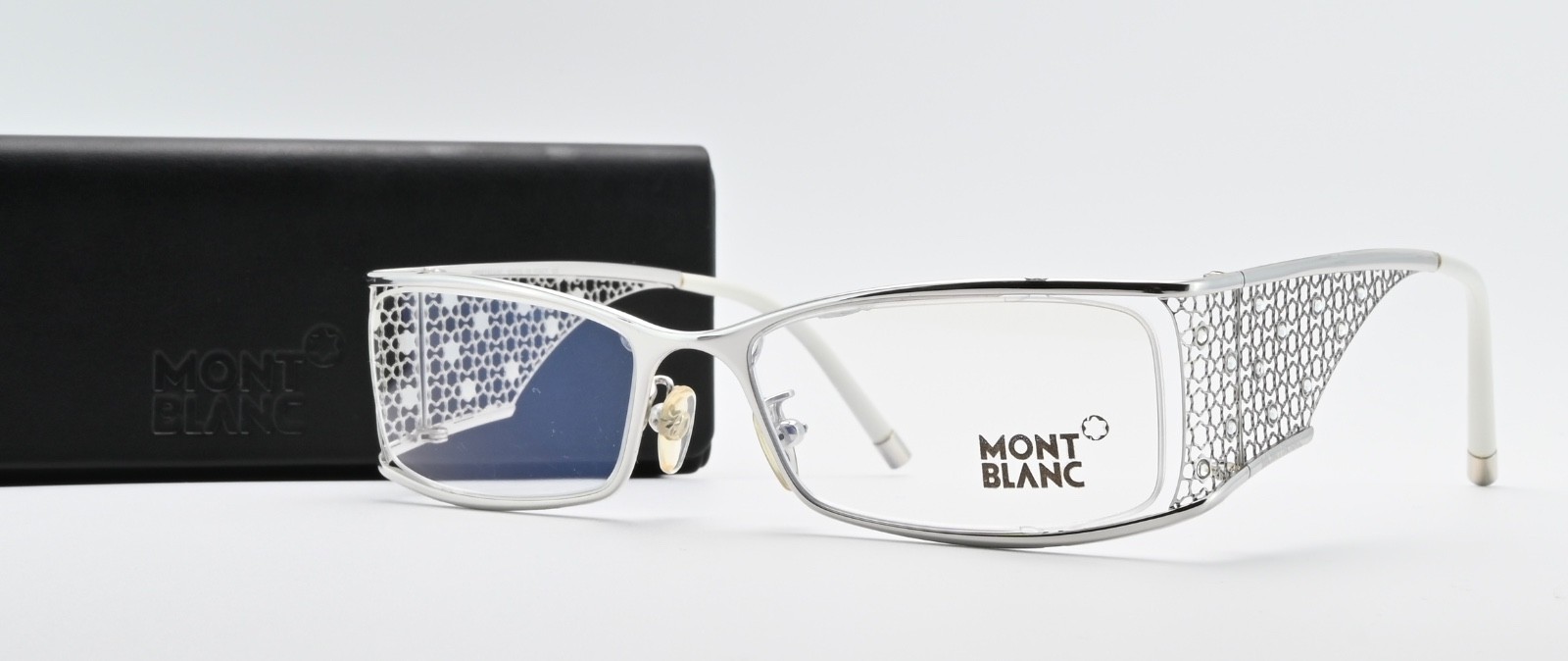 Montblanc Brille MB 199 F80 53-17 130 Rechteck Luxury Strass Steine Silber Etui 50690₽