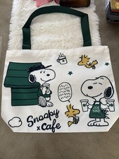 Snoopy Cafe Canvas Tote Bag Large