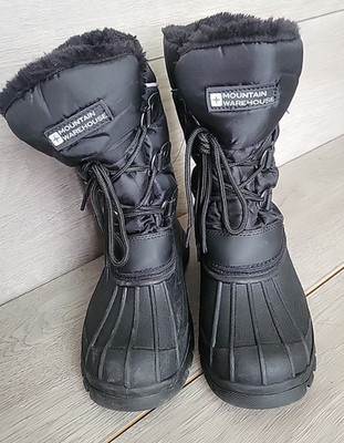Mountain Warehouse Kinder Schwarz Wasserdicht Ski Winterschuhe Größe UK 2 EUR 35