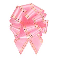 10pcs 6" Large Pull Bow Metallic Pink Gift Wrapping Bows with Gold Edge
