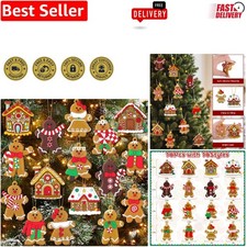 16Pcs Adorable Gingerbread Man Ornaments for Festive Christmas Tree Decor