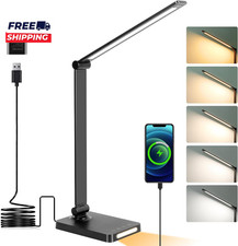 LED Desk Lamp with USB PortsTouch Desk Lamps for Home Office with 5 Color Modes