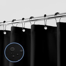 Waterproof Fabric Shower Curtain Liner - Soft Cloth Shower Liner with 3