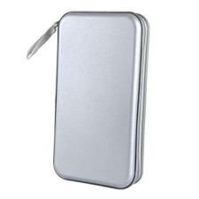 CD DVD Cases 96 Capacity Disc Storage Binder for Car - Hard Plastic Silver